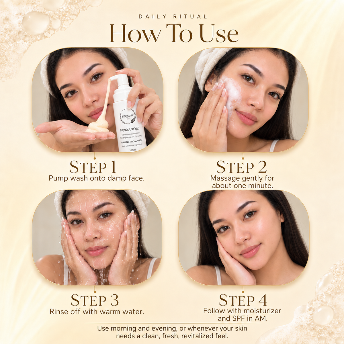 Unlock Radiance: Papaya Kojic Acid Foaming Facial Wash - 100ml