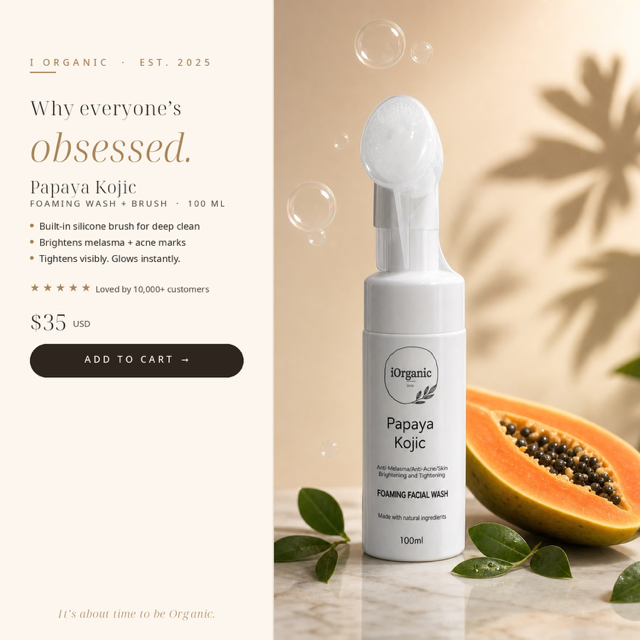 Papaya Kojic Foaming Facial Wash with Silicon Head Brush 100 ml